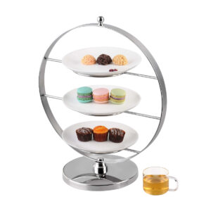 SWIVEL HIGH TEA CAKE STAND 18/10 STAINLESS STEEL