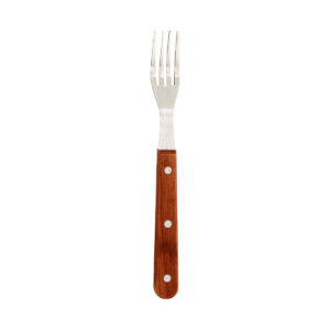 STEAK FORK DELUXE <br> WOODEN HANDLE <br> By Grunter