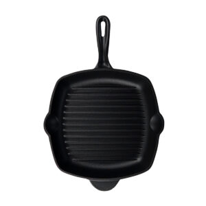 CAST IRON CHEF SQUARE GRILL PAN <br> BLACK