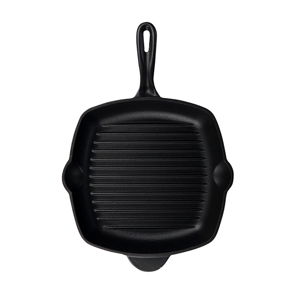 CAST IRON CHEF SQUARE GRILL PAN <br> BLACK