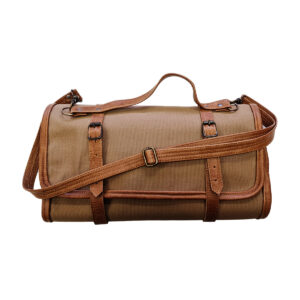 ROLL-UP CANVAS & LEATHER KNIFE BAG <br> 10 POCKET <br> By TM Leather