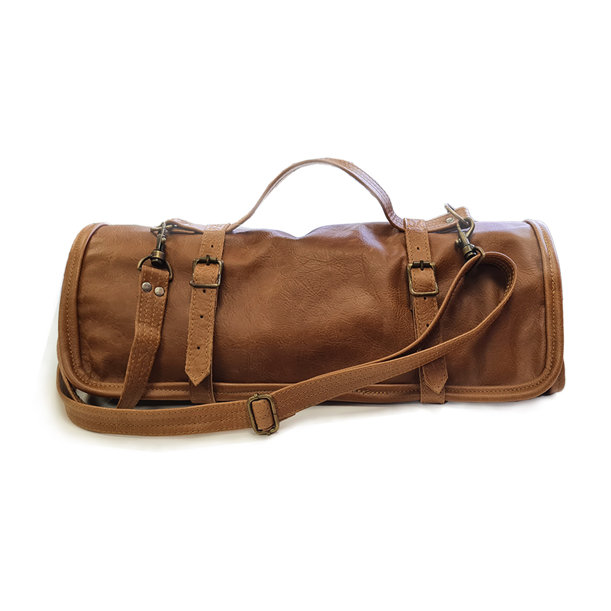 ROLL-UP FULL LEATHER KNIFE BAG <br> 10 POCKET <br> By TM Leather