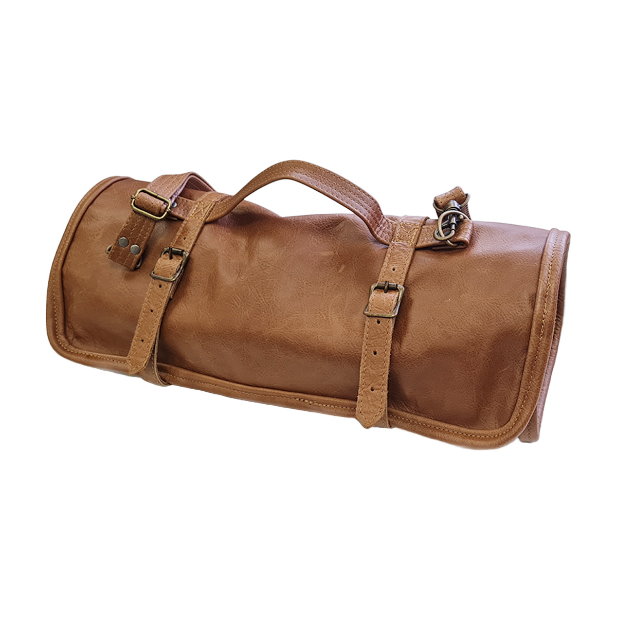 ROLL-UP FULL LEATHER KNIFE BAG <br> 10 POCKET <br> By TM Leather - Image 4