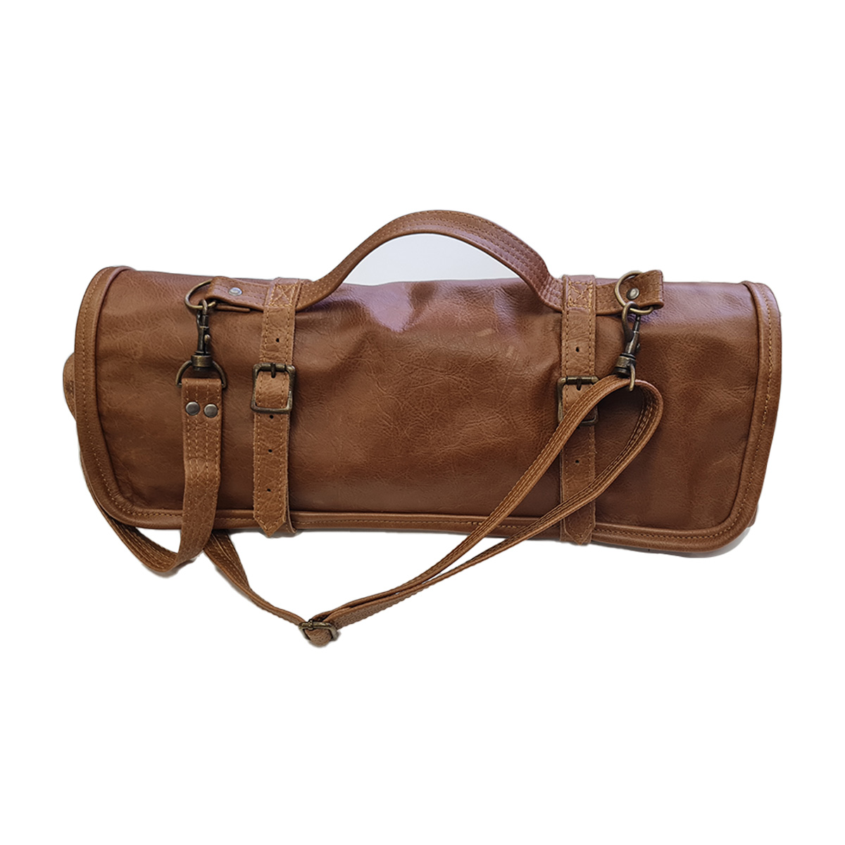 ROLL-UP FULL LEATHER KNIFE BAG <br> 10 POCKET <br> By TM Leather - Image 5