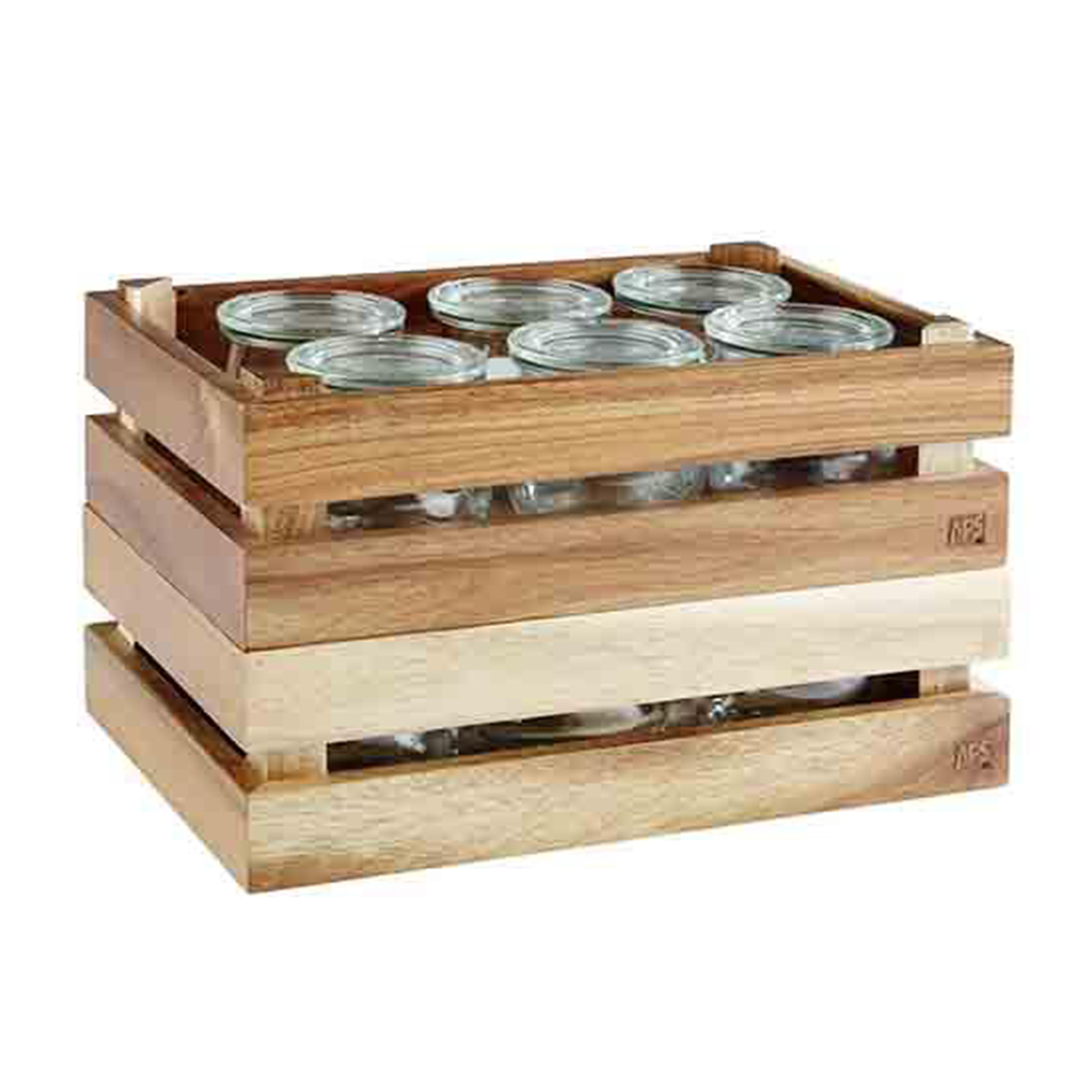 WOODEN REVERSIBLE DISPLAY BOX 350MM <br> BROWN <br> By APS - Image 2