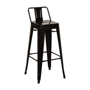METAL TOLIX BAR STOOL <br> SQUARE BACK <br> Black