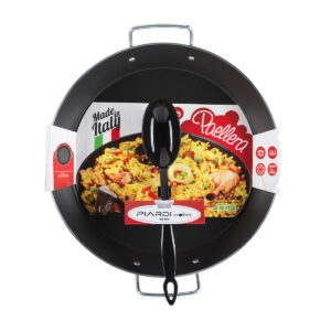 VULCANO GREY PAELLA PAN 380MM <br> WITH NYLON SPOON <br> By Piardi