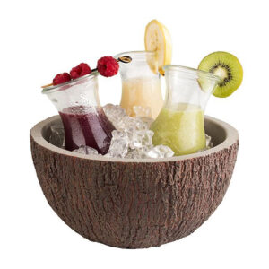 CONCRETE COCONUT SERVING BOWL <br> By APS