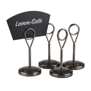 MENU HOLDER 4 PIECE SET 105MM HIGH <br> BLACK <br> By APS