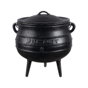 CAST IRON POTJIE POT NO.14 <br> 3-LEG <br> BLACK