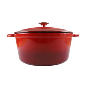 CAST IRON ROUND CASSEROLE DISH 3.5L <br> RED