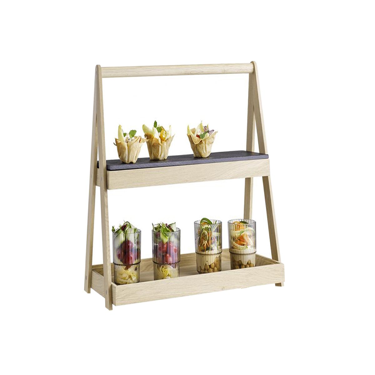 2-TIER WOODEN TRAY DISPLAY <br> VALO RANGE <br> By APS