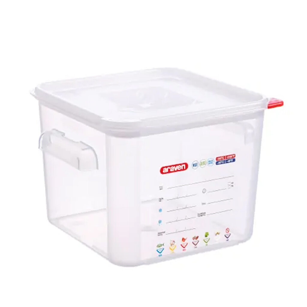 Square polypropylene container, 6 L