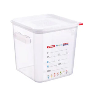SQUARE CONTAINER <br> 8L POLYPROPYLENE W/LID <br> By Araven