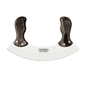 CURVED MEZZALUNA <br> S/STEEL BLADE W/POLYWOOD HANDLE <br> By Tramontina
