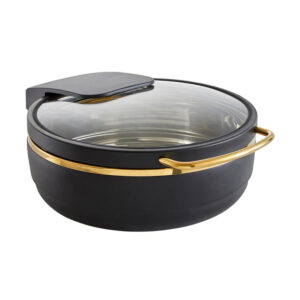 18/10 S/STEEL INDUCTION PLUS <br> ROUND BLACK/GOLD <br> By HEPP