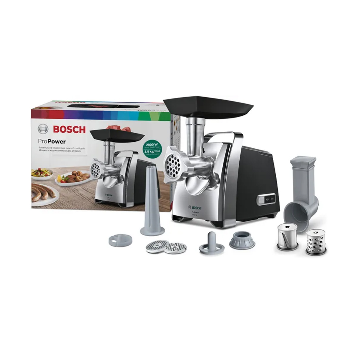 PRO POWER MEAT MINCER <br> 2000W BLACK/CHROME <br> By Bosch - Image 4