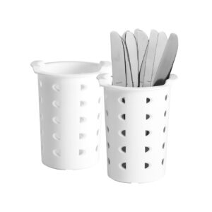 CUTLERY HOLDERS - FLATWARE CYLINDER - WHITE <br> By Cambro