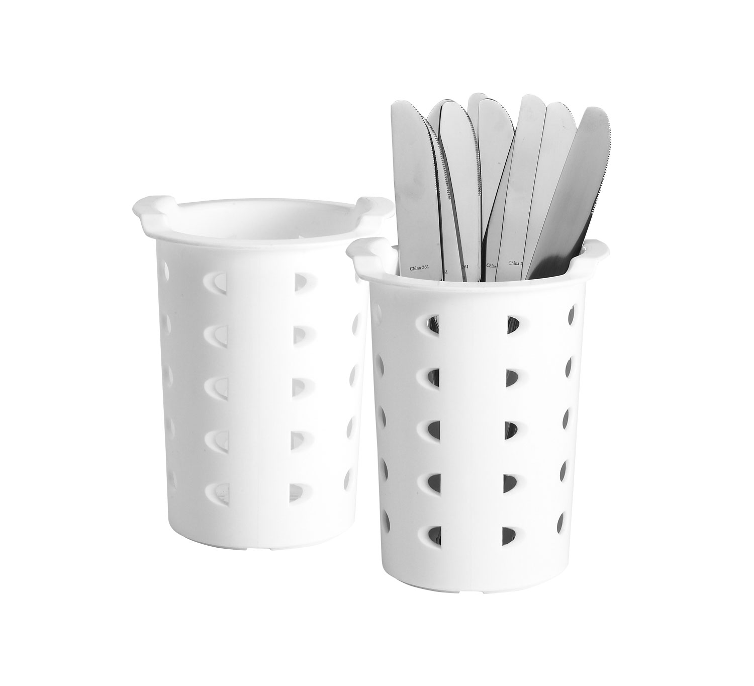 CUTLERY HOLDERS - FLATWARE CYLINDER - WHITE <br> By Cambro