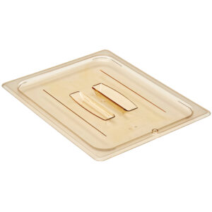 HIGH HEAT LID WITH HANDLE AMBER FOR 1/2 HIGH HEAT PANS <br> By Cambro