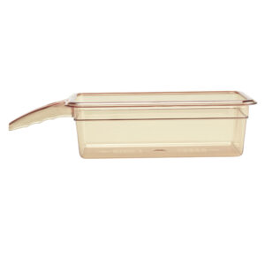 HIGH HEAT 1/3 GN PAN AMBER WITH SINGLE HANDLE - 100MM <br> By Cambro