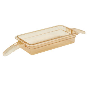 HIGH HEAT 1/3 GN PAN AMBER WITH DOUBLE HANDLE - 65MM <br> By Cambro