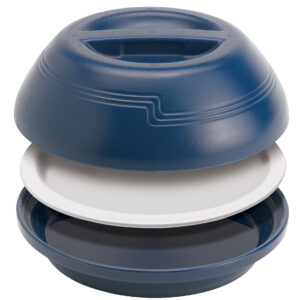 INSULATED LOW PROFILE DOME COVER 26CM DIAMATER - 6.99CM H - NAVY BLUE <br> By Cambro