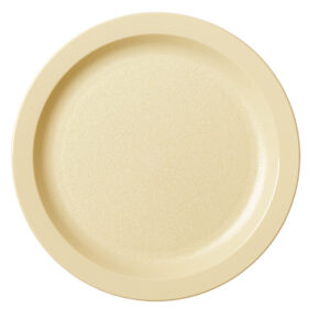 POLYCARBONATE NARROW RIM DINNER PLATE 25.4CM DIAMETER BEIGE <br> By Cambro
