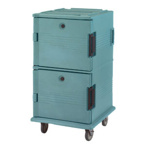 UPC FRONT LOADER 1600 SERIES SLATE BLUE 72CM W X 82CM D X135CM H - TWO COMPARTMENT WITH WHEELS <br> By Cambro