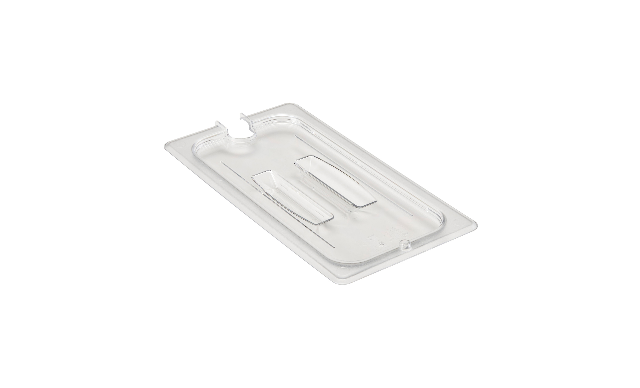 POLYCARBONATE CLEAR LID WITH HANDLE - NOTCHED - FOR 1/3 PANS <br> By Cambro